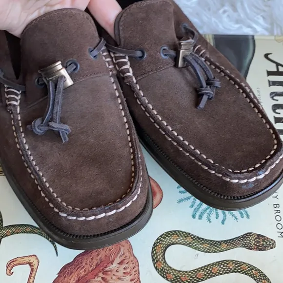 Salvatore  Ferragamo brown‎ suede leather loafers