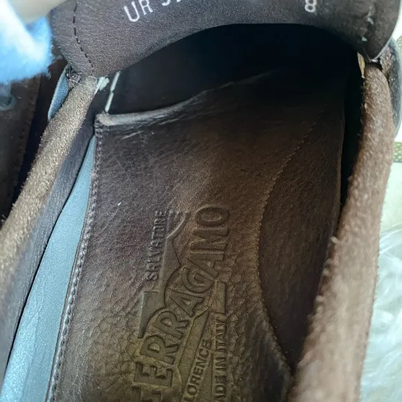 Salvatore  Ferragamo brown‎ suede leather loafers