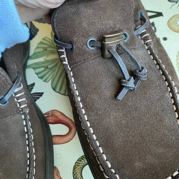 Salvatore  Ferragamo brown‎ suede leather loafers