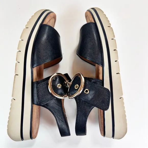 Salvia Arlo Sheep Leather Sandals Size 40 Walking Chunky Sole Cushioned Platform