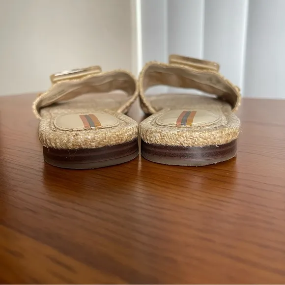 Sam Edelman Bambi Buckle Slide Sandals Raffia Size 8.5