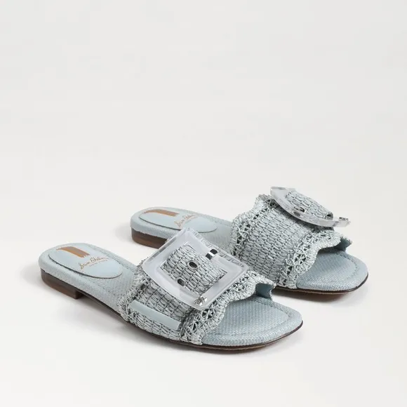 Sam Edelman Bambi Slide Raffia Buckle Sandal Size 8