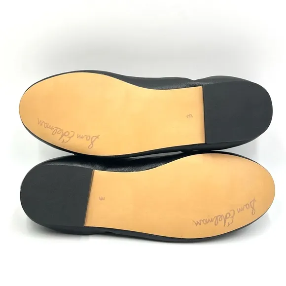Sam Edelman Big Girls Felicia Mini Black Leather Ballet Flats Shoes Kids 3 NEW