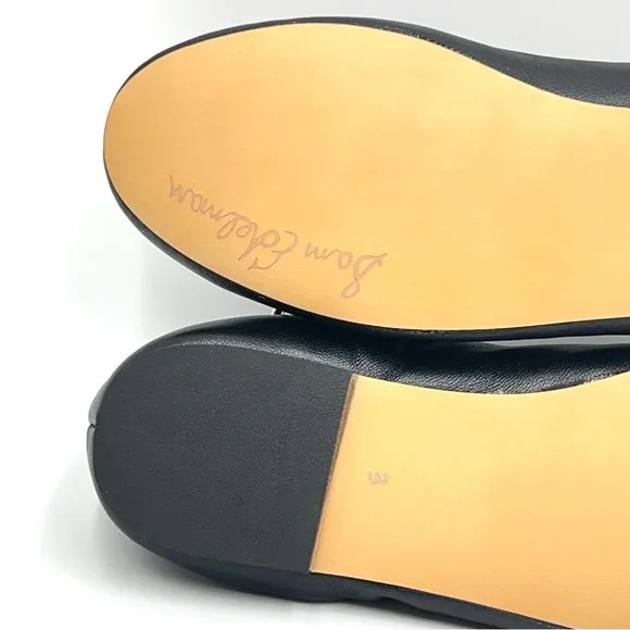 Sam Edelman Big Girls Felicia Mini Black Leather Ballet Flats Shoes Kids 3 NEW
