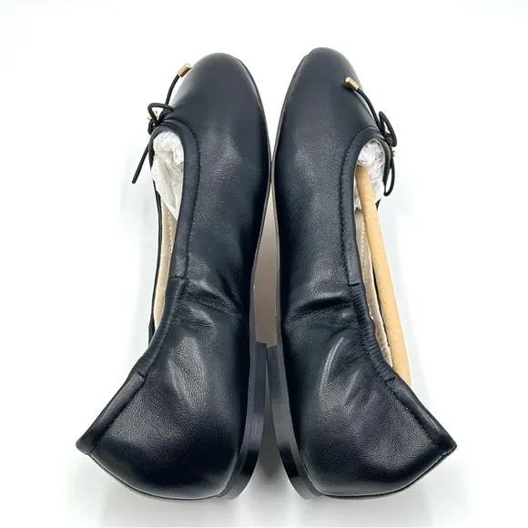 Sam Edelman Big Girls Felicia Mini Black Leather Ballet Flats Shoes Kids 3 NEW