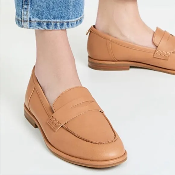 Sam Edelman Birch Womens Padded Insole Slip On Penny Loafers Tan Size 8