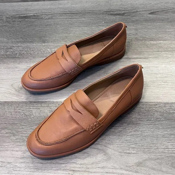 Sam Edelman Birch Womens Padded Insole Slip On Penny Loafers Tan Size 8