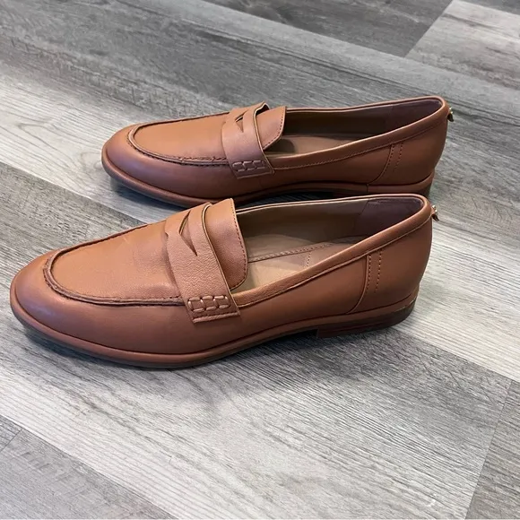 Sam Edelman Birch Womens Padded Insole Slip On Penny Loafers Tan Size 8