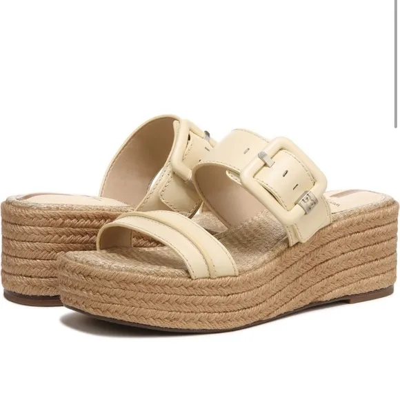 Sam Edelman Carson Platform Wedge Espadrille Slide Sandal Size 9