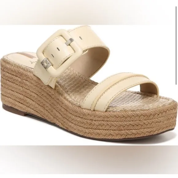 Sam Edelman Carson Platform Wedge Espadrille Slide Sandal Size 9