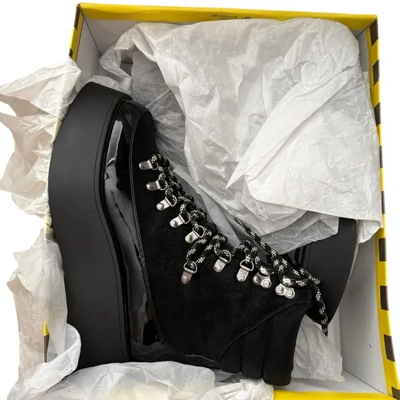 Sam Edelman Gail platform black combat lace up black alt goth punk boot