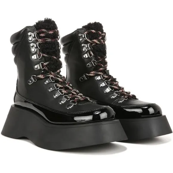 Sam Edelman Gail platform black combat lace up black alt goth punk boot