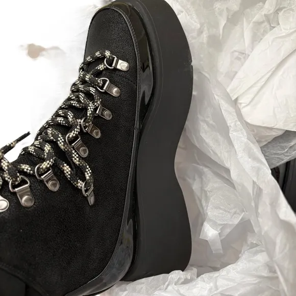Sam Edelman Gail platform black combat lace up black alt goth punk boot
