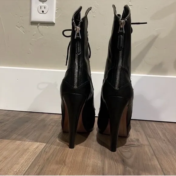 Sam Edelman Knox Black leather spike heeled Ankle Boots s 8.5