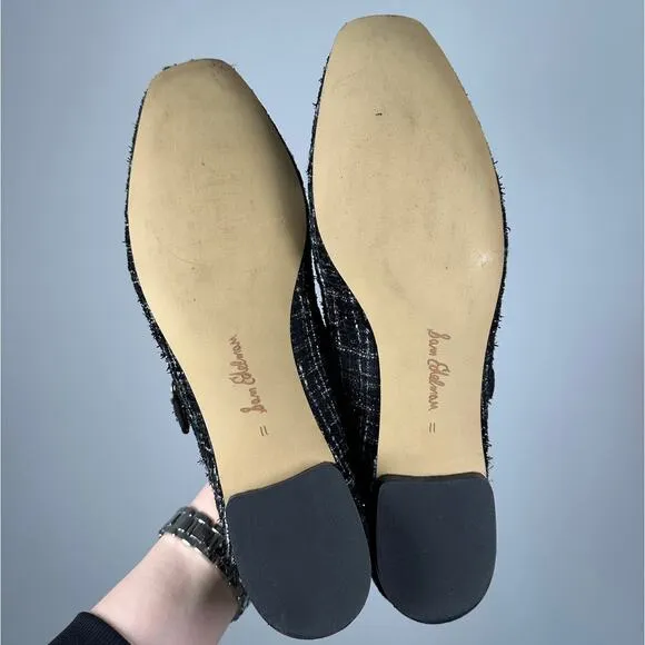 Sam Edelman Michaela Stud Mary Jane Tweed Flats Size 11