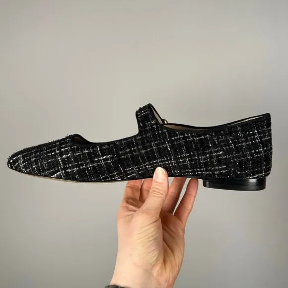 Sam Edelman Michaela Stud Mary Jane Tweed Flats Size 11