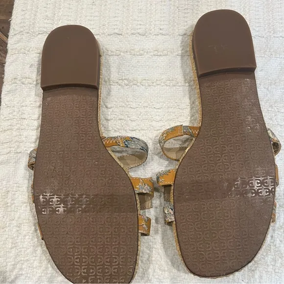 Sam Edelman , NWOT Bay Slide Sandals Women's Floral/toile Mustard, Size 9