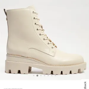 Sam Edelman white/cream lace up boots size 6
