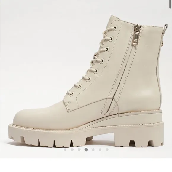 Sam Edelman white/cream lace up boots size 6