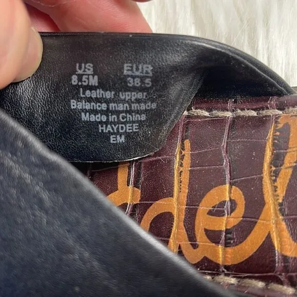Sam Edelman Haydee Black Leather Slide Sandals Sz 8.5