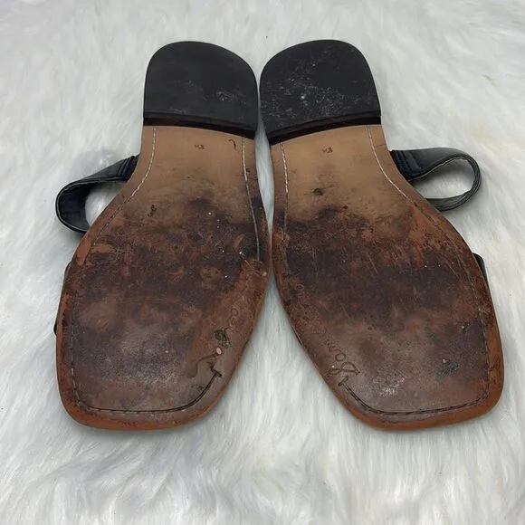 Sam Edelman Haydee Black Leather Slide Sandals Sz 8.5