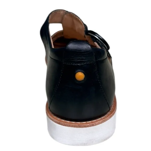 Samuel Hubbard Black Leather Fisherman Sandals Size 7.5