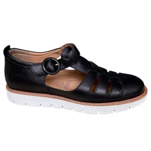 Samuel Hubbard Black Leather Fisherman Sandals Size 7.5
