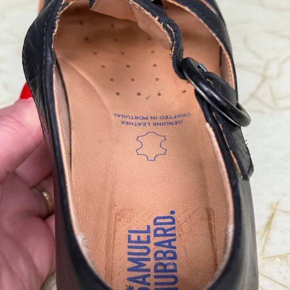 Samuel Hubbard Black Leather Fisherman Sandals Size 7.5