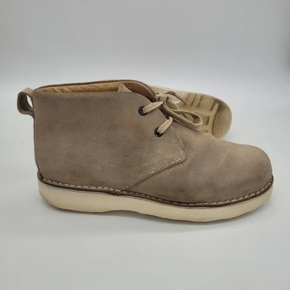 Samuel Hubbard Men’s Sand Suede Chukka Lace Up Ankle Boots Size 8W