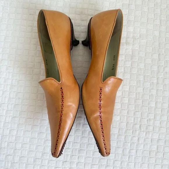 Santoni Made in Italy Leather Loafers Womens Size 9