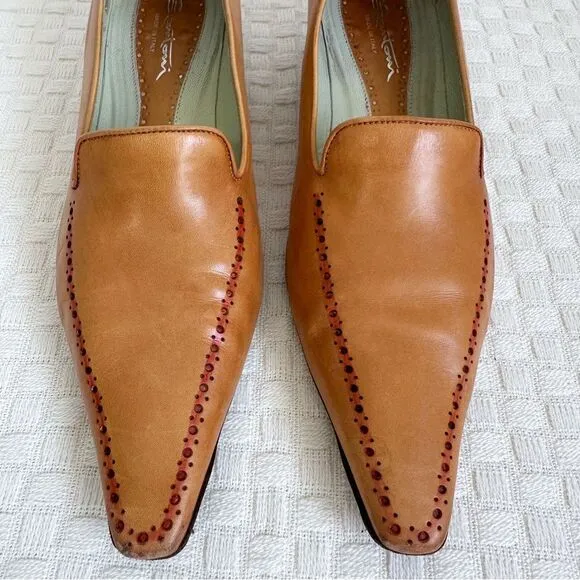 Santoni Made in Italy Leather Loafers Womens Size 9