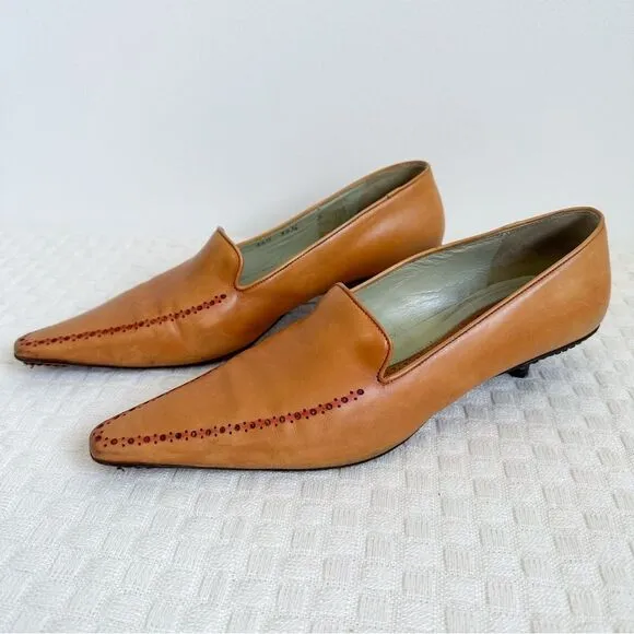 Santoni Made in Italy Leather Loafers Womens Size 9
