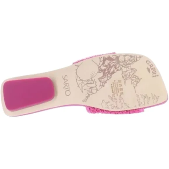 SARTO By Franco Sarto Pink Woven Slide Sandals