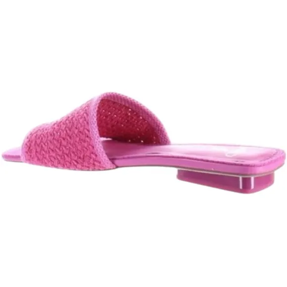 SARTO By Franco Sarto Pink Woven Slide Sandals