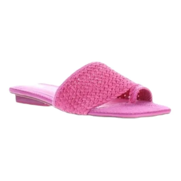 SARTO By Franco Sarto Pink Woven Slide Sandals