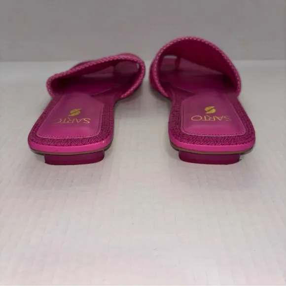 SARTO By Franco Sarto Pink Woven Slide Sandals