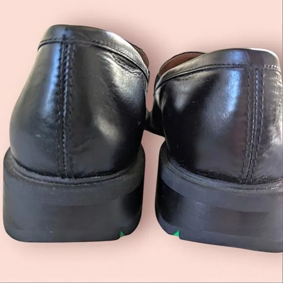 SARTO Black Leather Horsebit Accent Cushioned Loafers size 40 10M