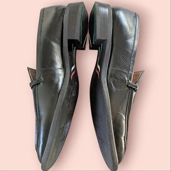 SARTO Black Leather Horsebit Accent Cushioned Loafers size 40 10M