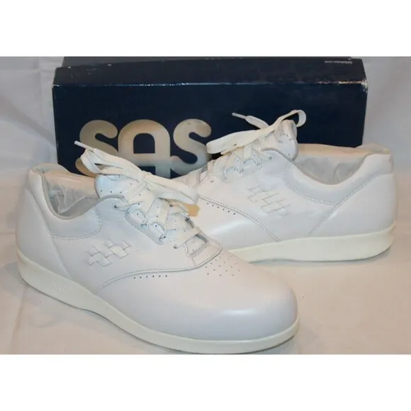 SAS Free‎ Time White Women's Leather Shoes Sneakers New! $195 11 WIDE