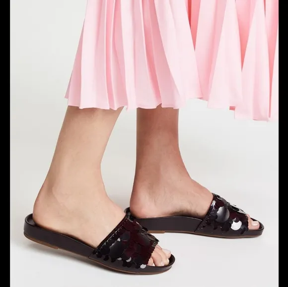 Sassy Rachel Zoe Black Sequin Slide Sandals
