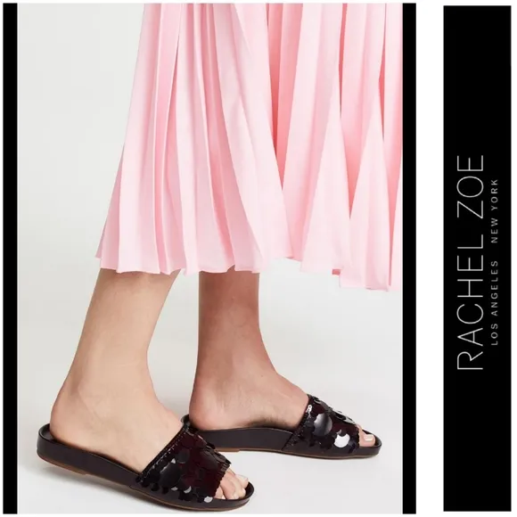 Sassy Rachel Zoe Black Sequin Slide Sandals