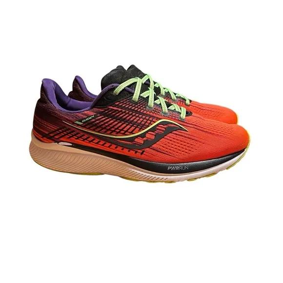 Saucony Guide 14 Men's Size 9 Orange/Purple Athletic Running Sneakers S20654-66