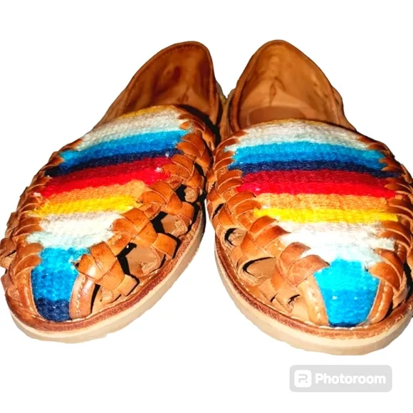 Sbicca RARE Rosamaria Multicolored Leather Huarache Flats/Sandals‎ Women…