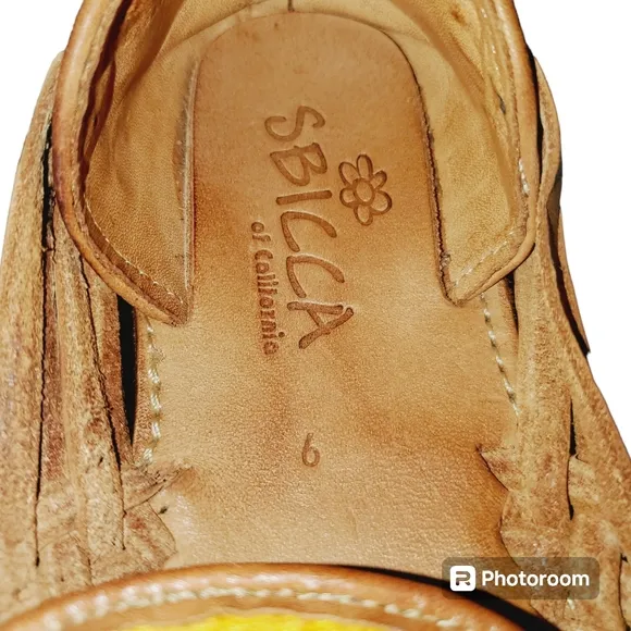 Sbicca RARE Rosamaria Multicolored Leather Huarache Flats/Sandals‎ Women…