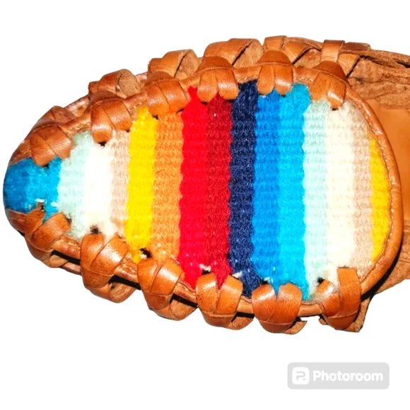 Sbicca RARE Rosamaria Multicolored Leather Huarache Flats/Sandals‎ Women…