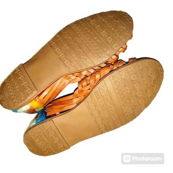 Sbicca RARE Rosamaria Multicolored Leather Huarache Flats/Sandals‎ Women…