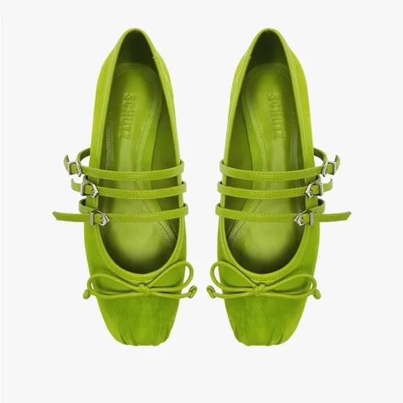 SCHUTZ Arissa Strap flats GREEN