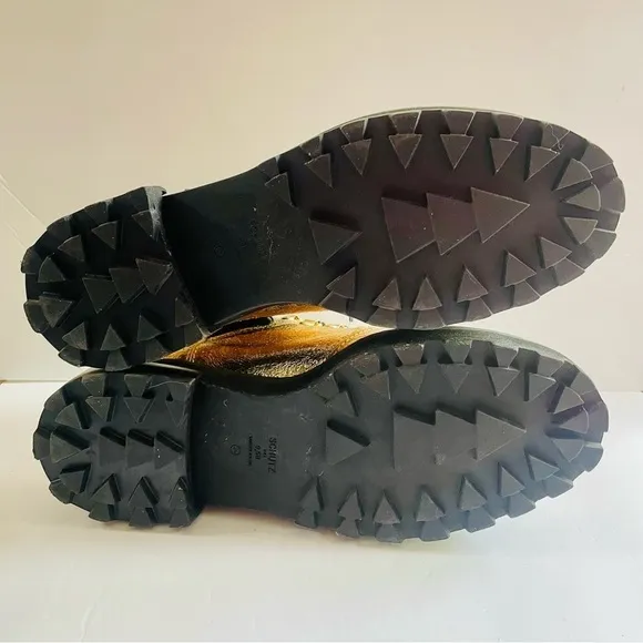 Schutz Gold and Black Platform Sneakers Size 9.5