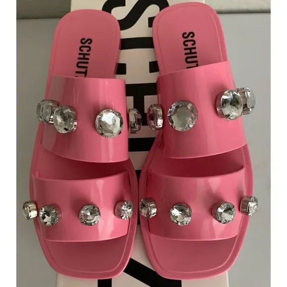 Schutz Lizzie Embellished Slide Sandals