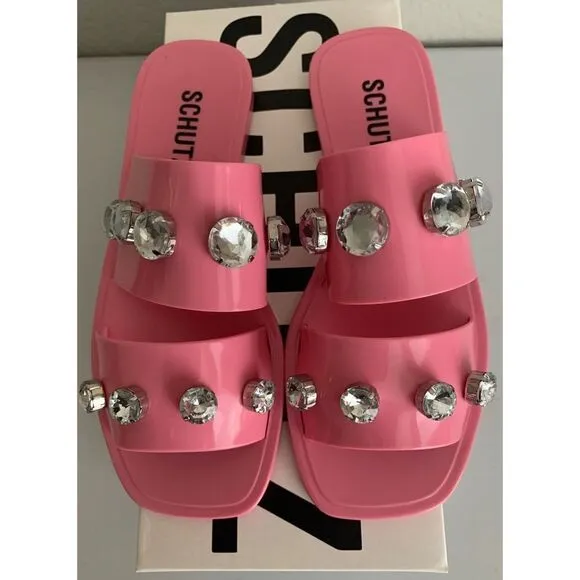 Schutz Lizzie Embellished Slide Sandals
